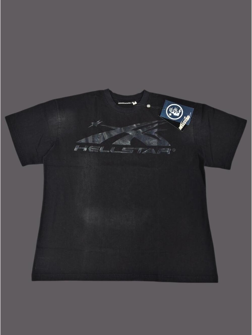Hellstar Flame Graphic Logo Black T-Shirt Size Large NWT